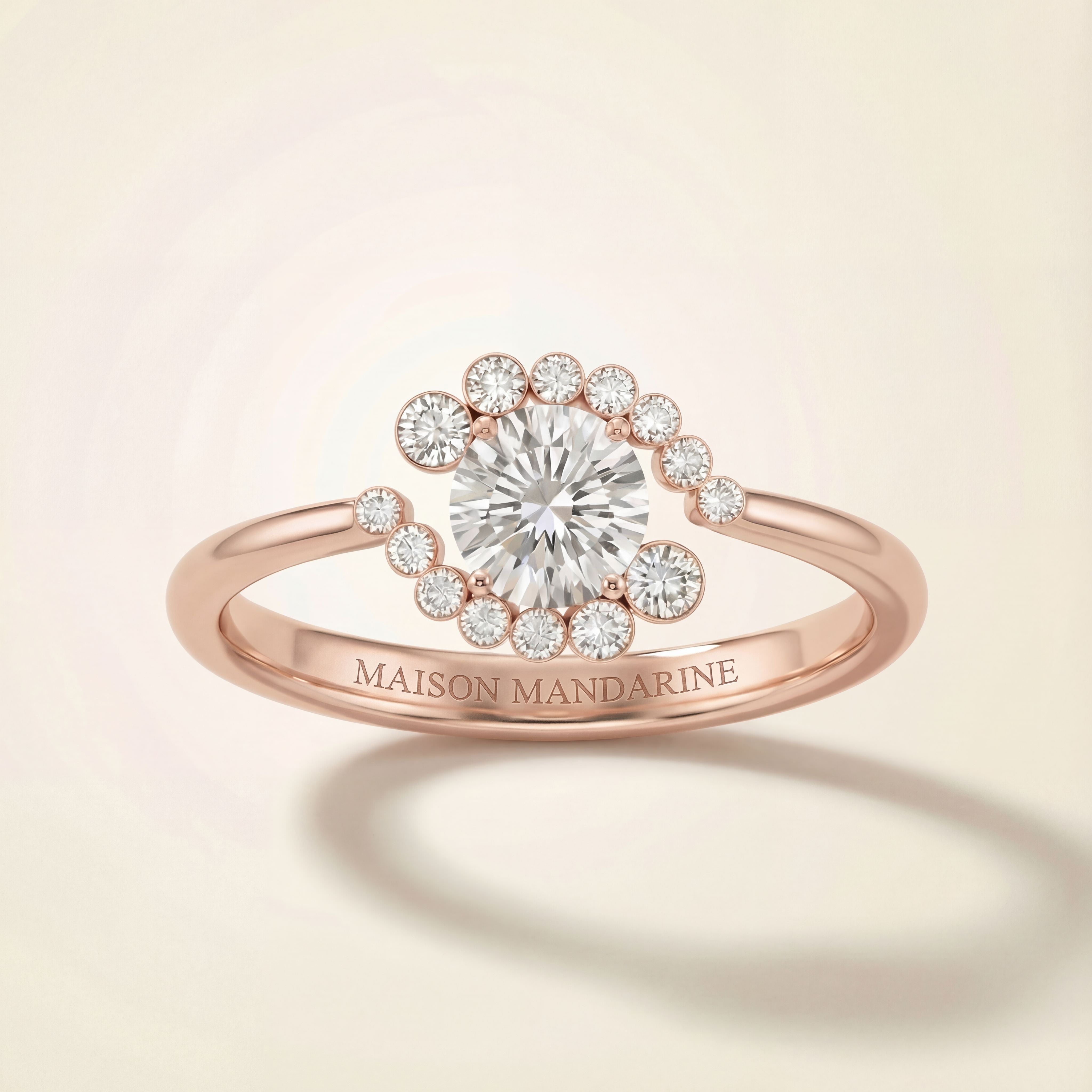 Bague Tourbillon Dolce Vita diamants Maison Mandarine en or rose 18 carats