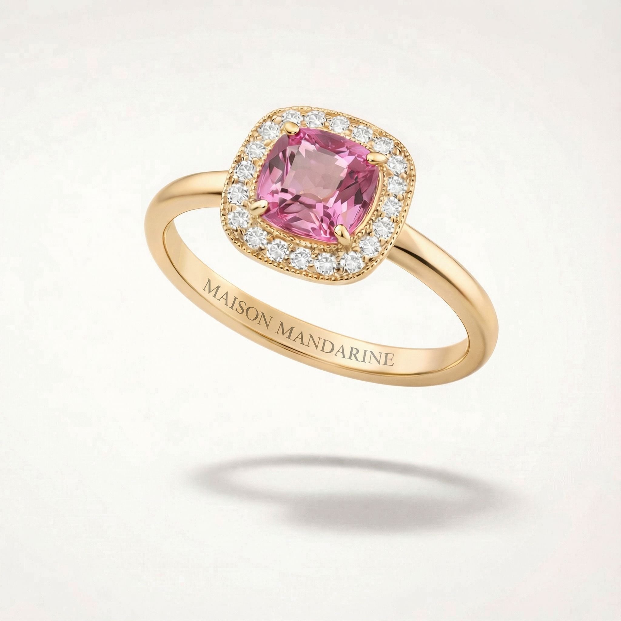 Bague art deco saphir rose Maison Mandarine