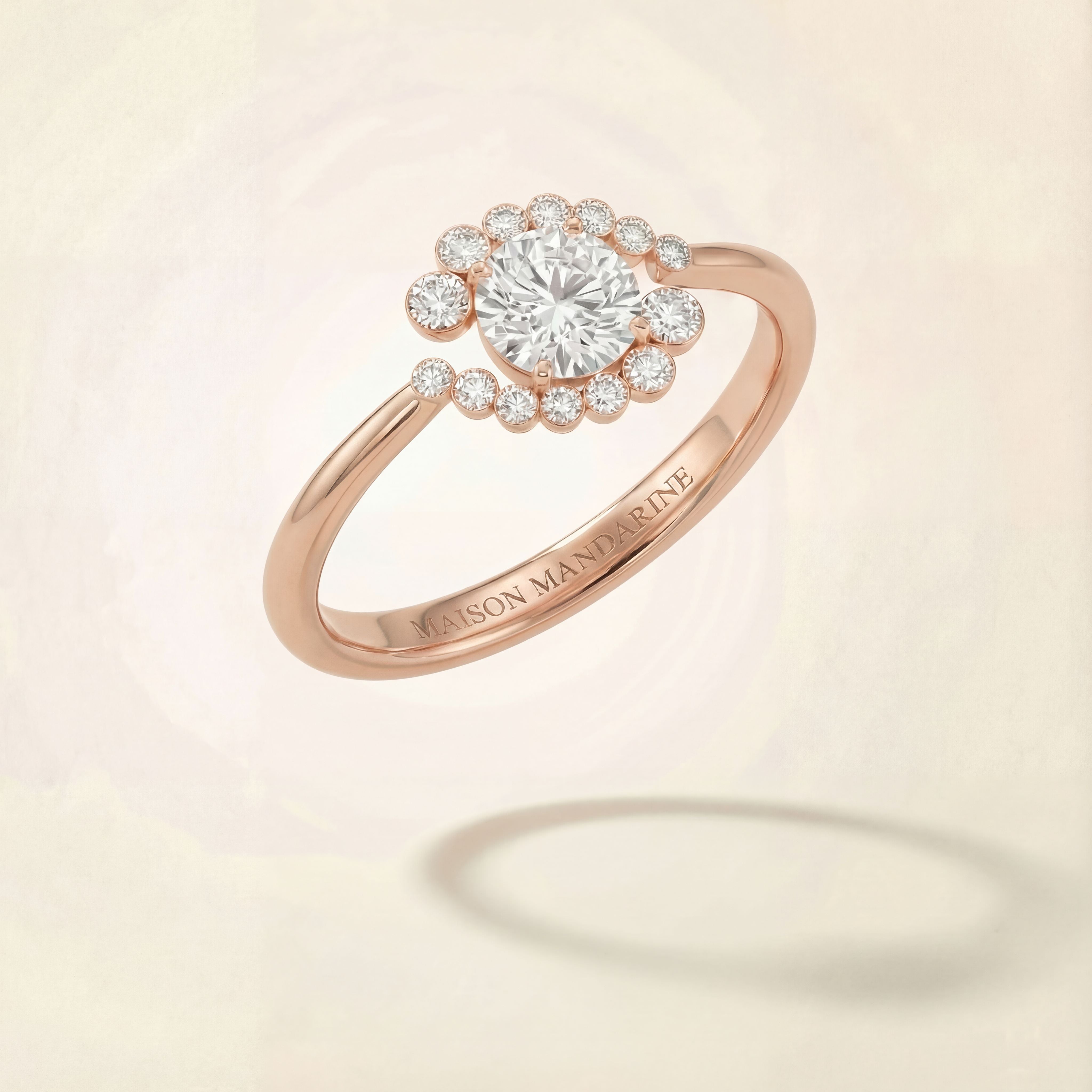 Bague Tourbillon diamant Maison Mandarine en or rose 18 carats